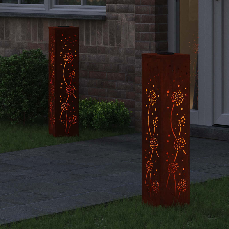 Load image into Gallery viewer, Vidaxl solar led pad licht 2 pcs roestig cortenstaal
