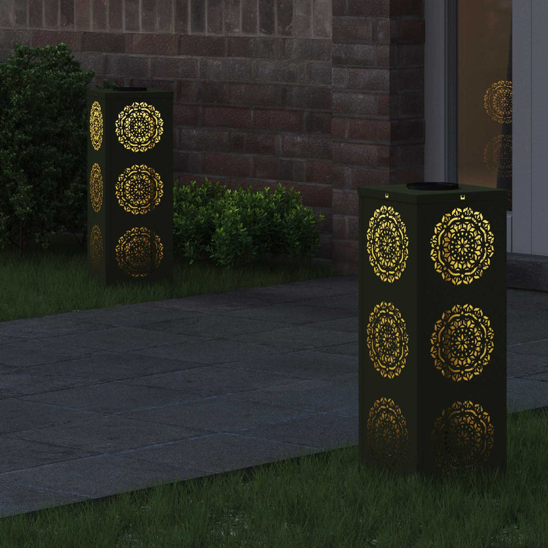 Load image into Gallery viewer, Vidaxl solar led pad licht 2 pcs olijf groen koudgewalst staal
