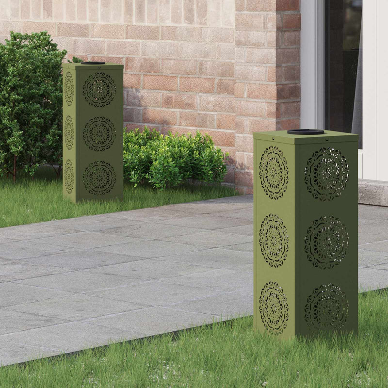Load image into Gallery viewer, Vidaxl solar led pad licht 2 pcs olijf groen koudgewalst staal
