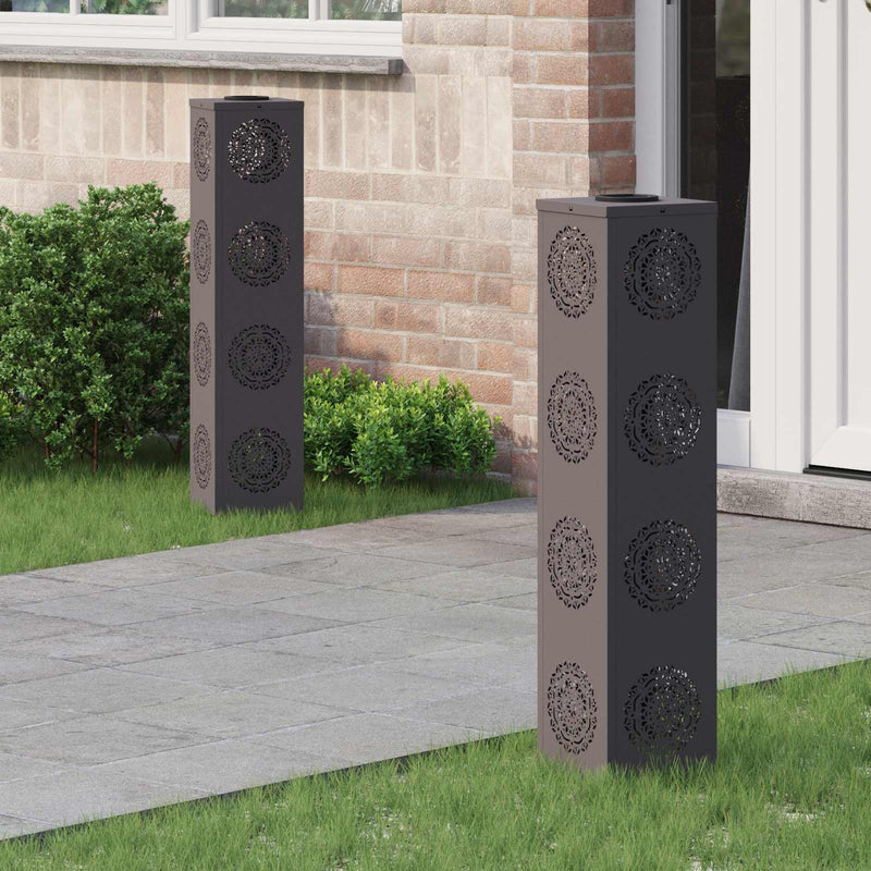 Load image into Gallery viewer, Vidaxl solar led pad licht 2 pcs zwart koudgewalst staal

