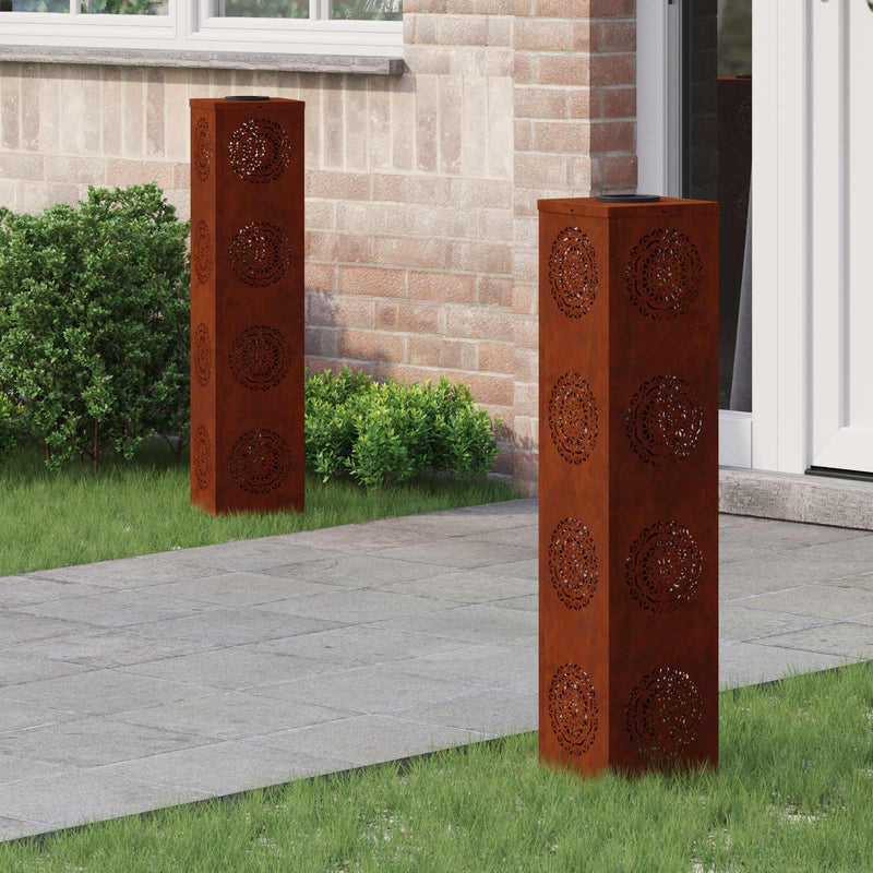Load image into Gallery viewer, Vidaxl solar led pad licht 2 pcs roestig cortenstaal
