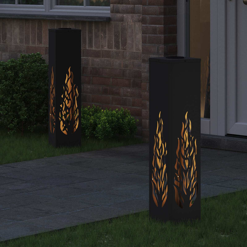 Load image into Gallery viewer, Vidaxl solar led pad licht 2 pcs zwart koudgewalst staal
