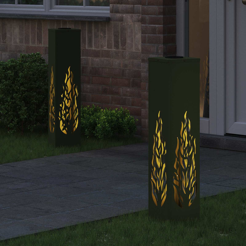 Load image into Gallery viewer, Vidaxl solar led pad licht 2 pcs olijf groen koudgewalst staal

