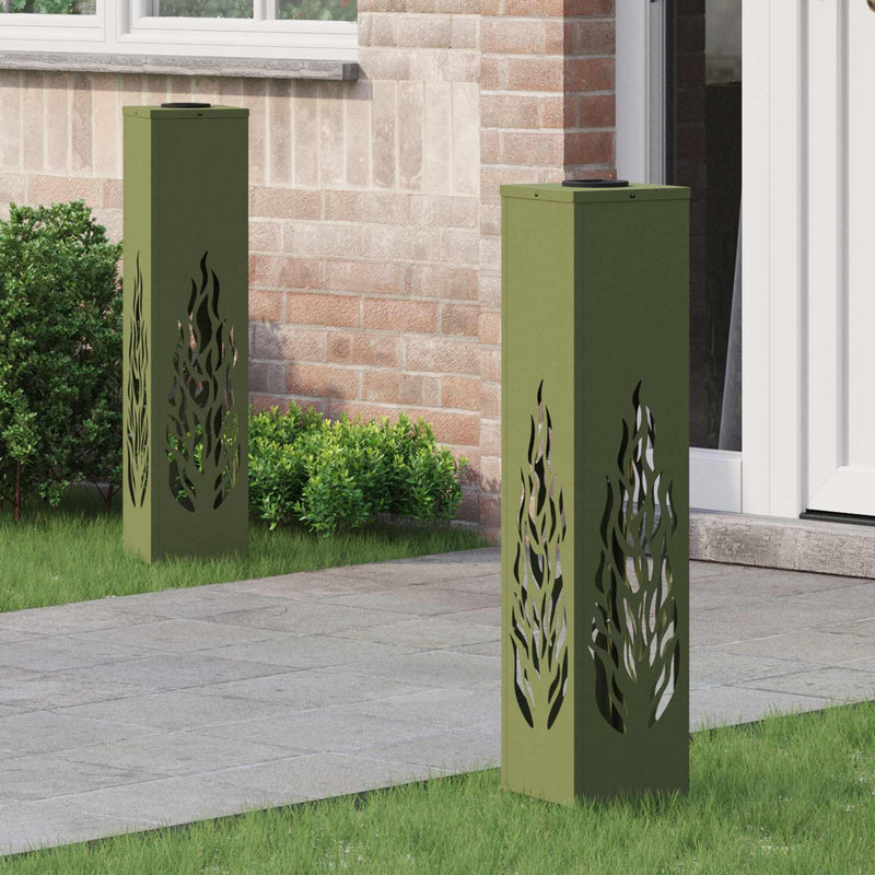 Load image into Gallery viewer, Vidaxl solar led pad licht 2 pcs olijf groen koudgewalst staal
