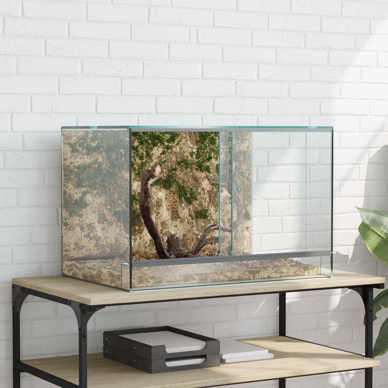 Load image into Gallery viewer, Vidaxl terrarium met opslag doorzichtig 60 x 40 x 40 cm glas
