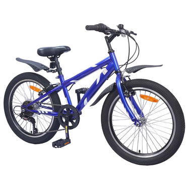 Vidaxl kinderfiets 20 inch 6-speed voor 6-11 jaar oud donkerblauw