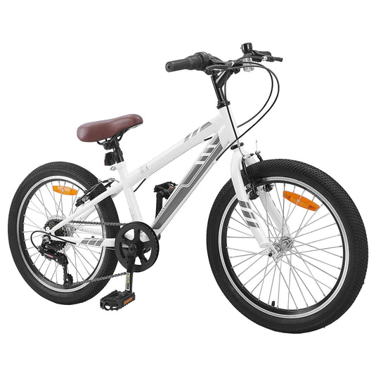 Vidaxl mountainbike 24 inch 6-speed voor 8-12 jaar oud wit