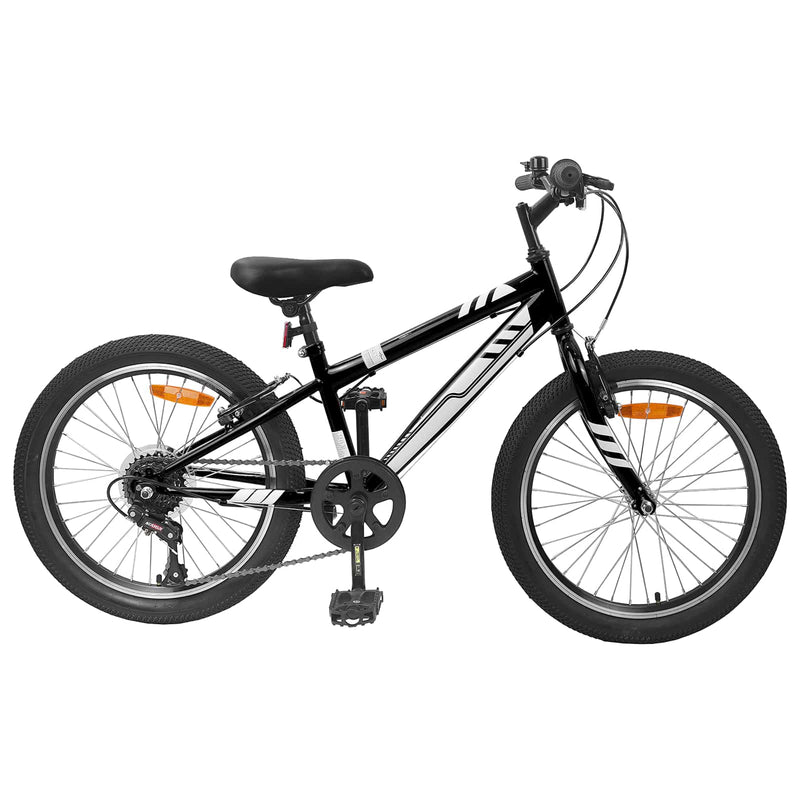 Load image into Gallery viewer, Vidaxl mountainbike 20 inch 6-speed voor 5-8 jaar oud zwart
