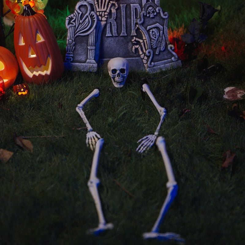 Load image into Gallery viewer, Vidaxl halloween skelet wit 45,5 x 13 cm kunststof
