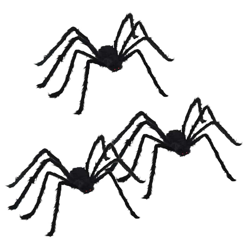 Load image into Gallery viewer, Vidaxl halloween spin decoratie 3 pcs zwart 150 cm polyester en staal
