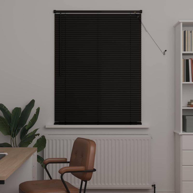 Load image into Gallery viewer, Vidaxl venetiaanse blind verstelbaar zwart 150 x 90 cm pvc
