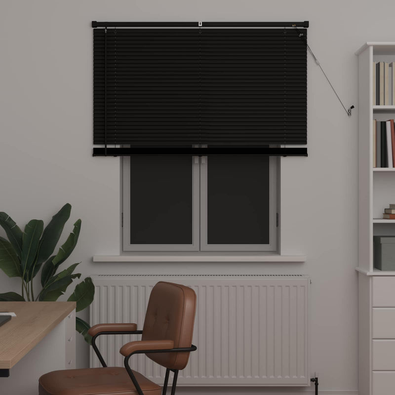 Load image into Gallery viewer, Vidaxl venetiaanse blind verstelbaar zwart 150 x 110 cm pvc

