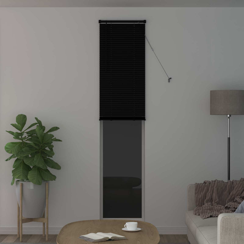 Load image into Gallery viewer, Vidaxl venetiaanse blind verstelbaar zwart 213 x 40 cm pvc
