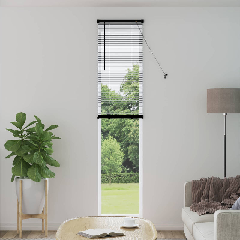 Load image into Gallery viewer, Vidaxl venetiaanse blind verstelbaar zwart 213 x 60 cm pvc
