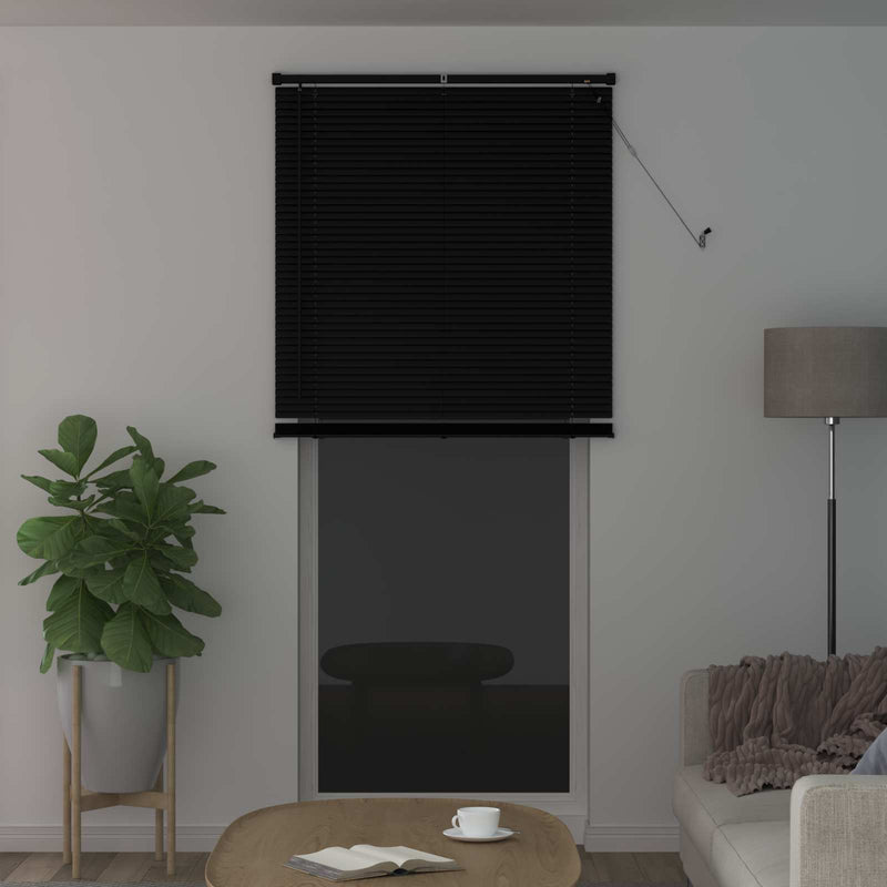 Load image into Gallery viewer, Vidaxl venetiaanse blind verstelbaar zwart 213 x 70 cm pvc

