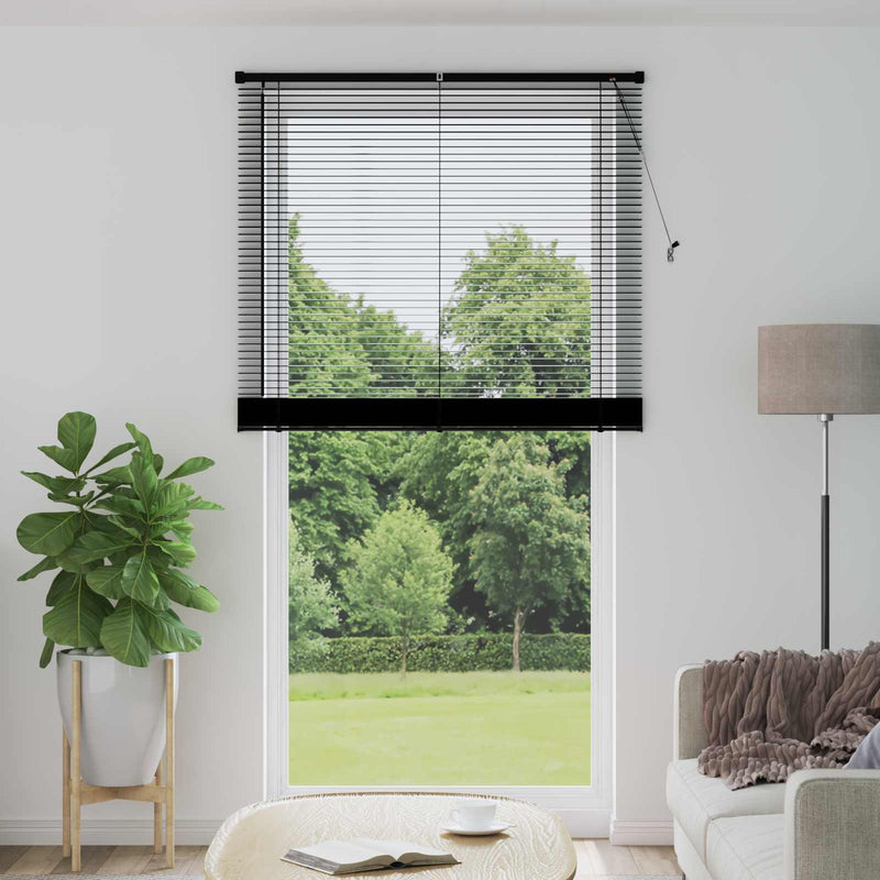 Load image into Gallery viewer, Vidaxl venetiaanse blind verstelbaar zwart 213 x 110 cm pvc
