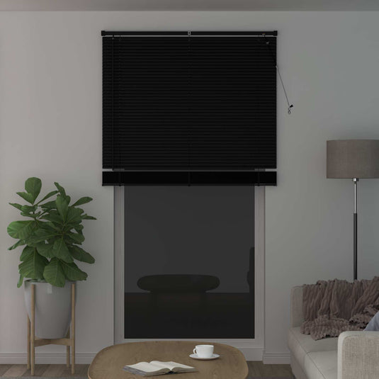 Vidaxl venetiaanse blind verstelbaar zwart 213 x 110 cm pvc