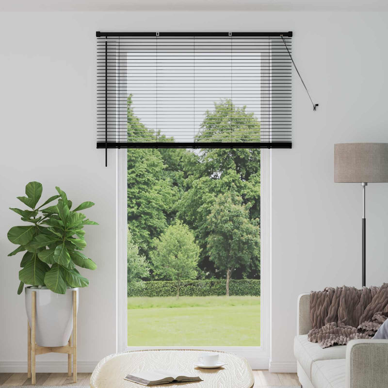 Load image into Gallery viewer, Vidaxl venetiaanse blind verstelbaar zwart 213 x 130 cm pvc
