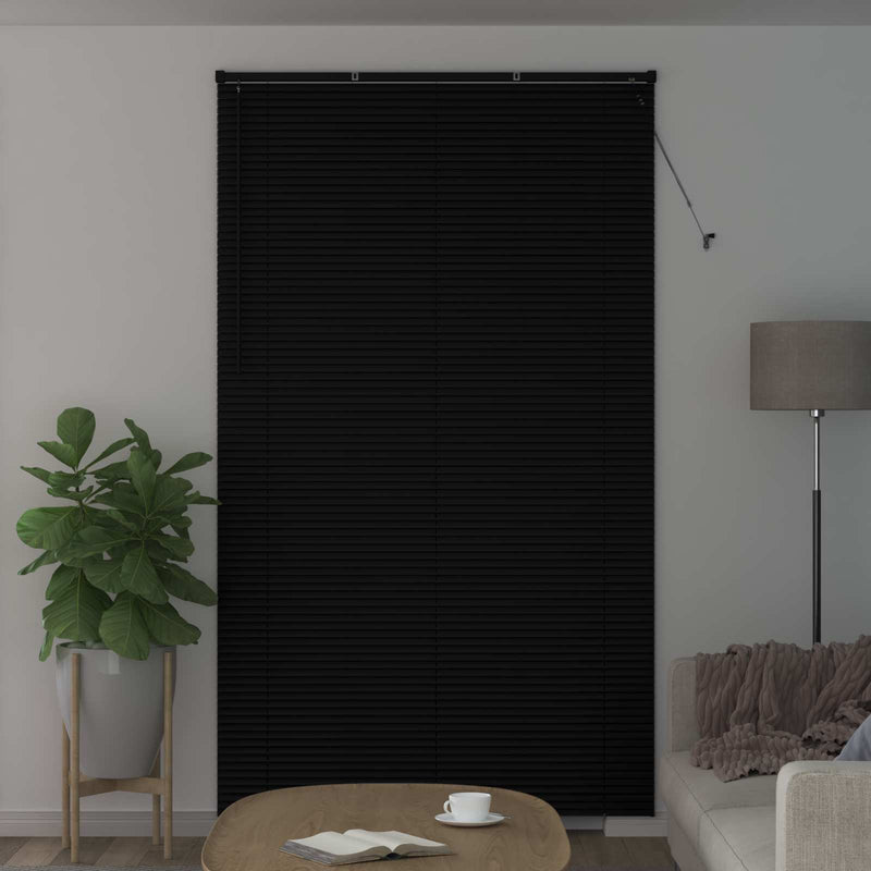 Load image into Gallery viewer, Vidaxl venetiaanse blind verstelbaar zwart 213 x 150 cm pvc
