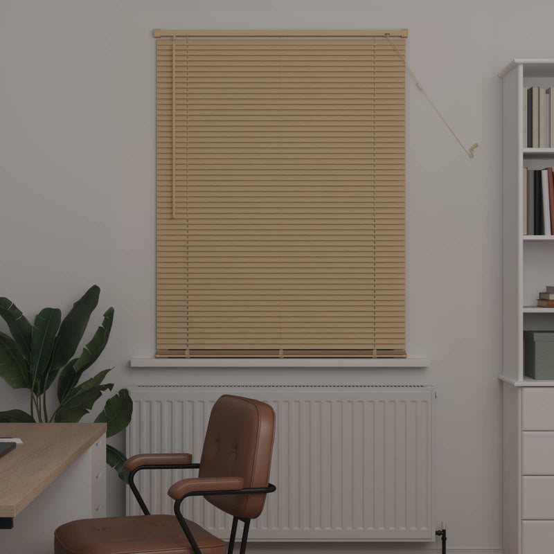 Load image into Gallery viewer, Vidaxl venetiaanse blind lichtbruin met patroon 150 x 90 cm pvc
