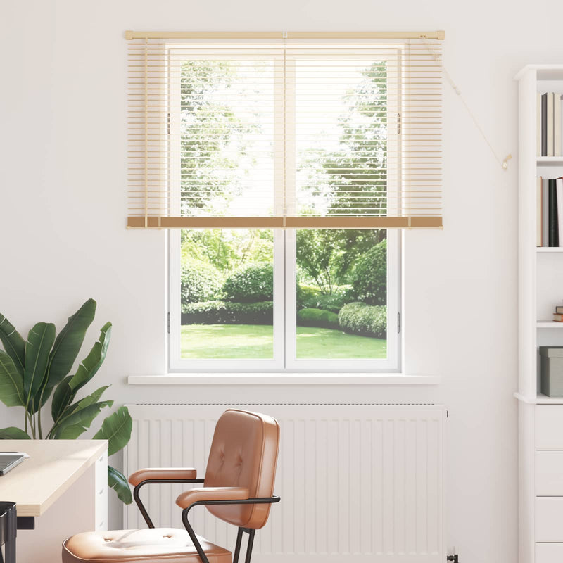 Load image into Gallery viewer, Vidaxl venetiaanse blind lichtbruin met patroon 150 x 120 cm pvc
