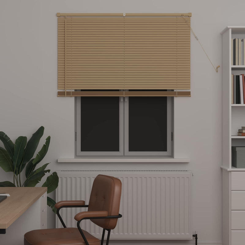 Load image into Gallery viewer, Vidaxl venetiaanse blind lichtbruin met patroon 150 x 120 cm pvc
