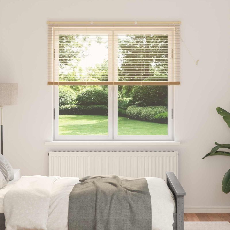 Load image into Gallery viewer, Vidaxl venetiaanse blind lichtbruin met patroon 150 x 160 cm pvc
