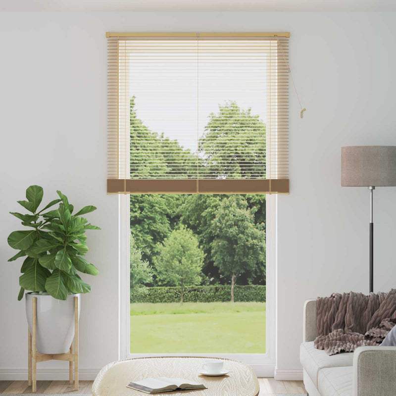 Load image into Gallery viewer, Vidaxl venetiaanse blind lichtbruin met patroon 213 x 110 cm pvc
