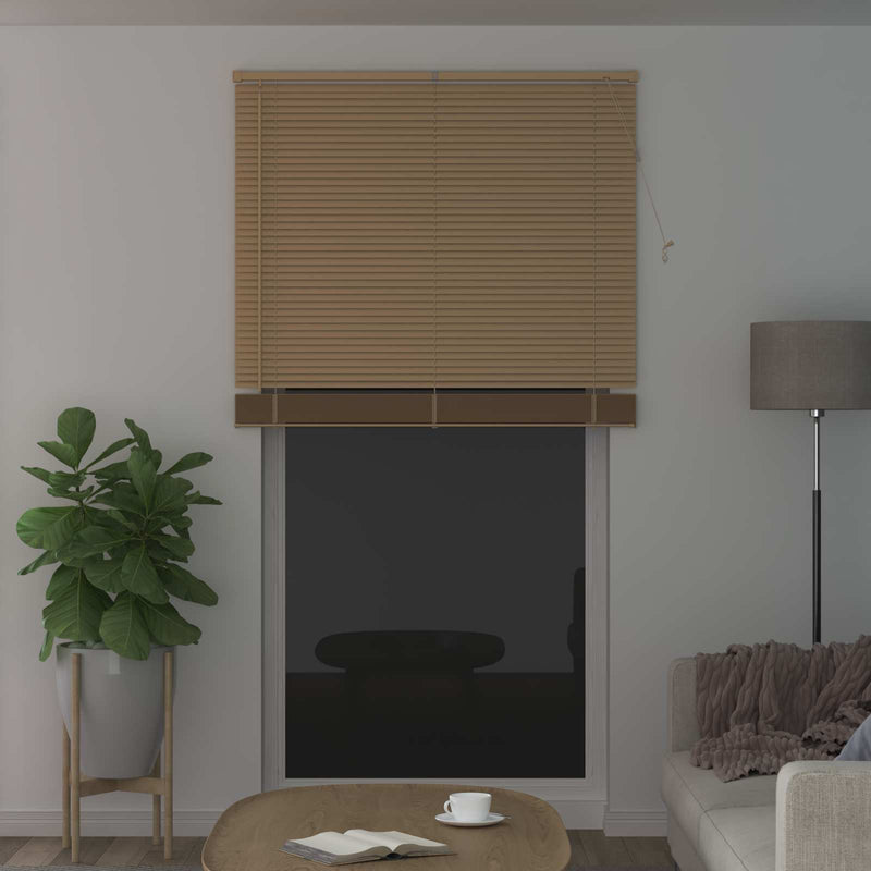 Load image into Gallery viewer, Vidaxl venetiaanse blind lichtbruin met patroon 213 x 110 cm pvc
