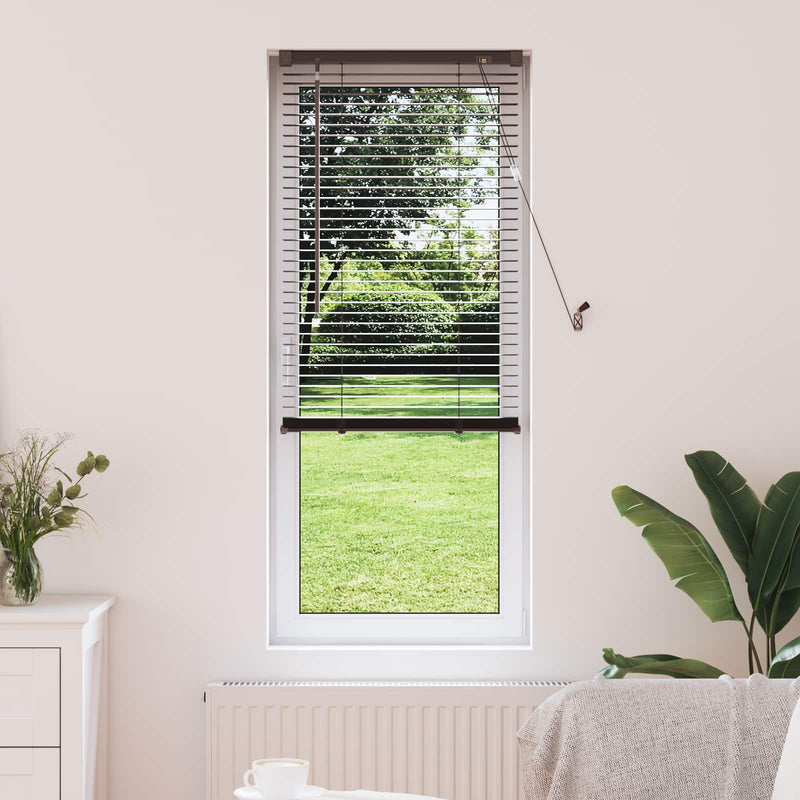 Load image into Gallery viewer, Vidaxl venetiaanse blind donkerbruin met patroon 150 x 40 cm pvc
