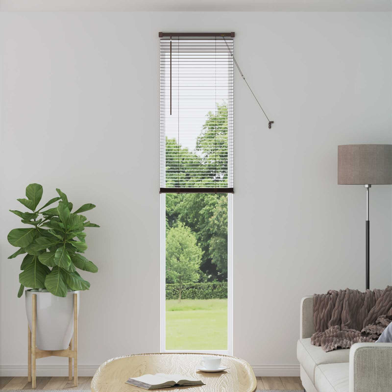 Load image into Gallery viewer, Vidaxl venetiaanse blind donkerbruin met patroon 213 x 60 cm pvc
