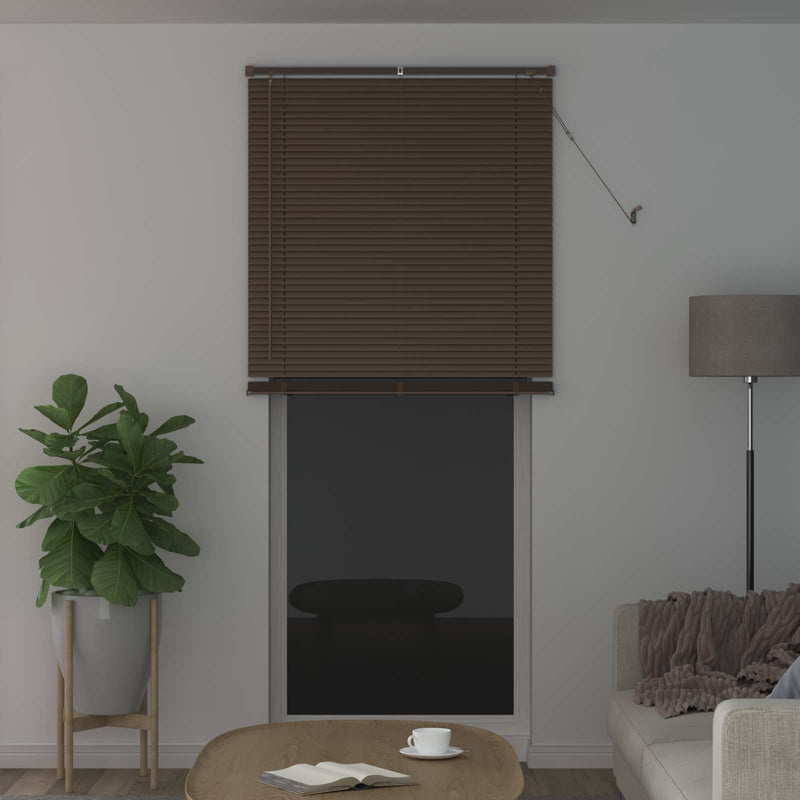 Load image into Gallery viewer, Vidaxl venetiaanse blind donkerbruin met patroon 213 x 100 cm pvc

