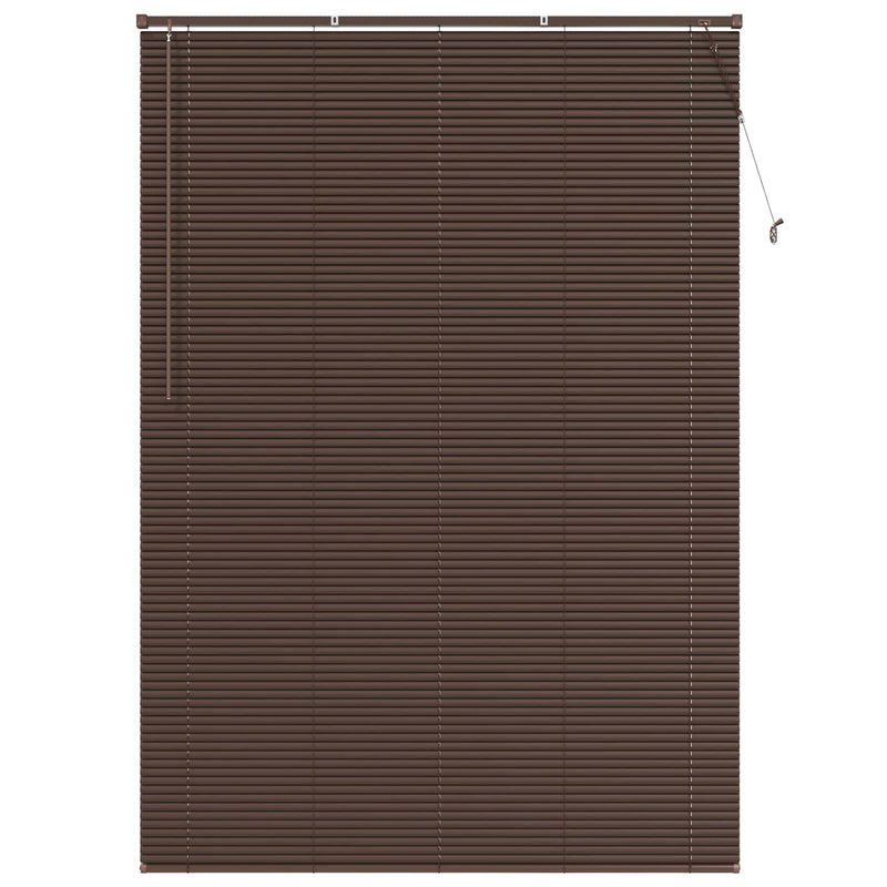 Load image into Gallery viewer, Vidaxl venetiaanse blind donkerbruin met patroon 213 x 140 cm pvc
