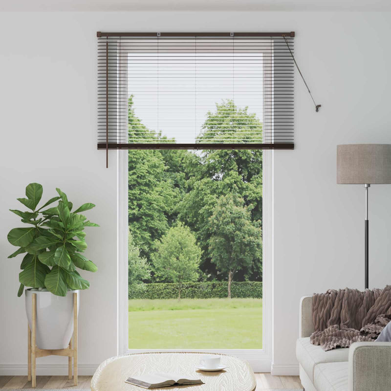 Load image into Gallery viewer, Vidaxl venetiaanse blind donkerbruin met patroon 213 x 150 cm pvc
