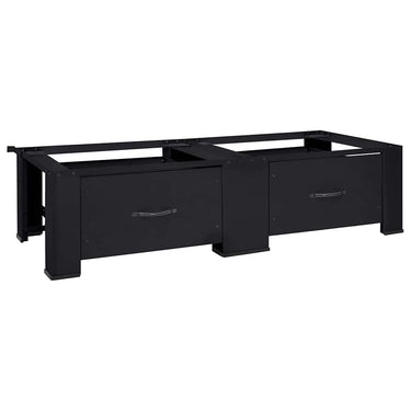 Vidaxl wasmachine pedestal 2 pcs zwart 127 x 54,5 x 32,5 cm staal