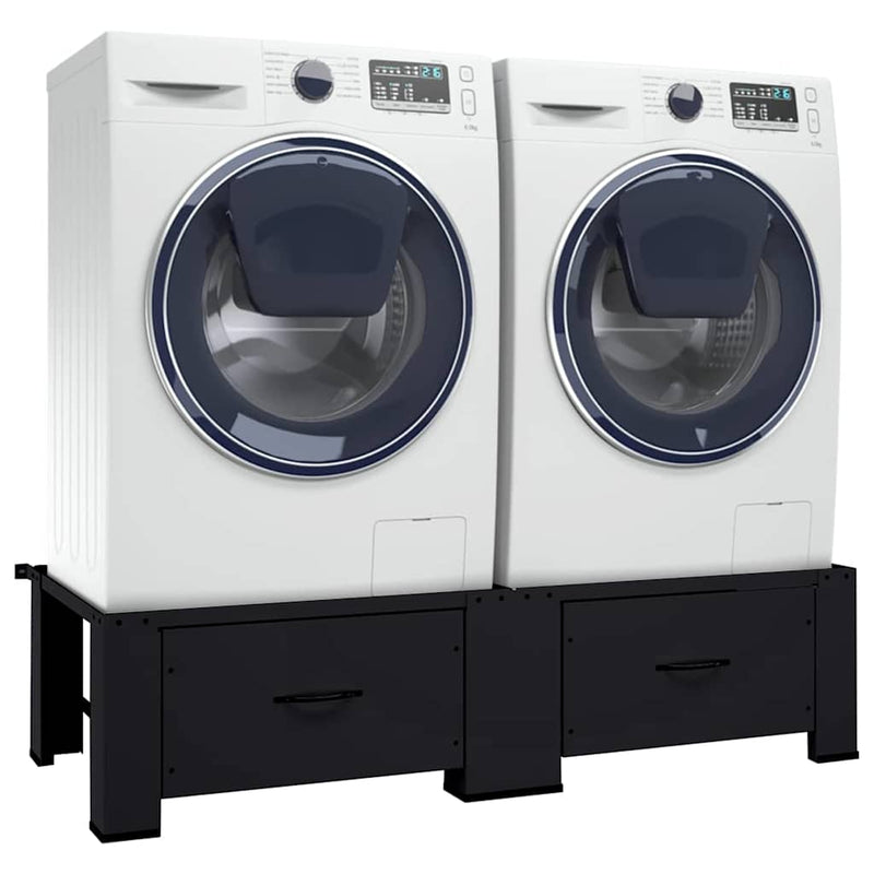 Load image into Gallery viewer, Vidaxl wasmachine pedestal 2 pcs zwart 127 x 54,5 x 32,5 cm staal
