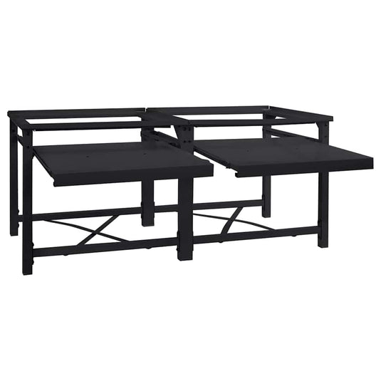 Vidaxl wasmachine pedestal 2 pcs zwart 120 x 56 x 52 cm staal