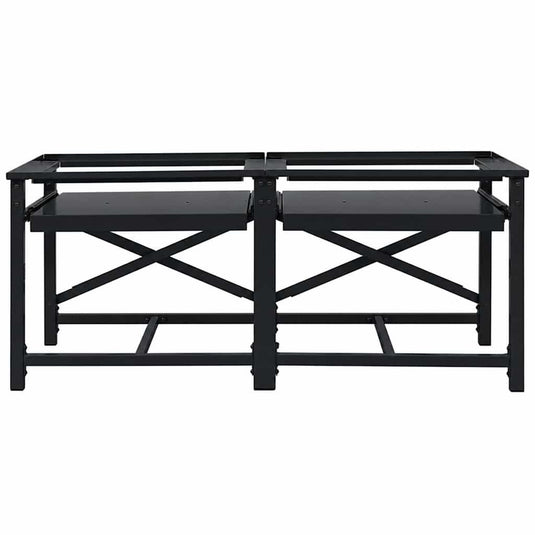 Vidaxl wasmachine pedestal 2 pcs zwart 120 x 56 x 52 cm staal