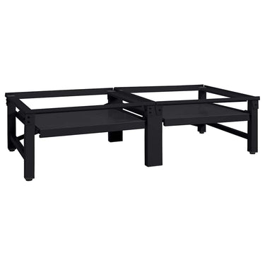 Vidaxl wasmachine pedestal 2 pcs zwart 124,5 x 61,5 x 32,5 cm staal