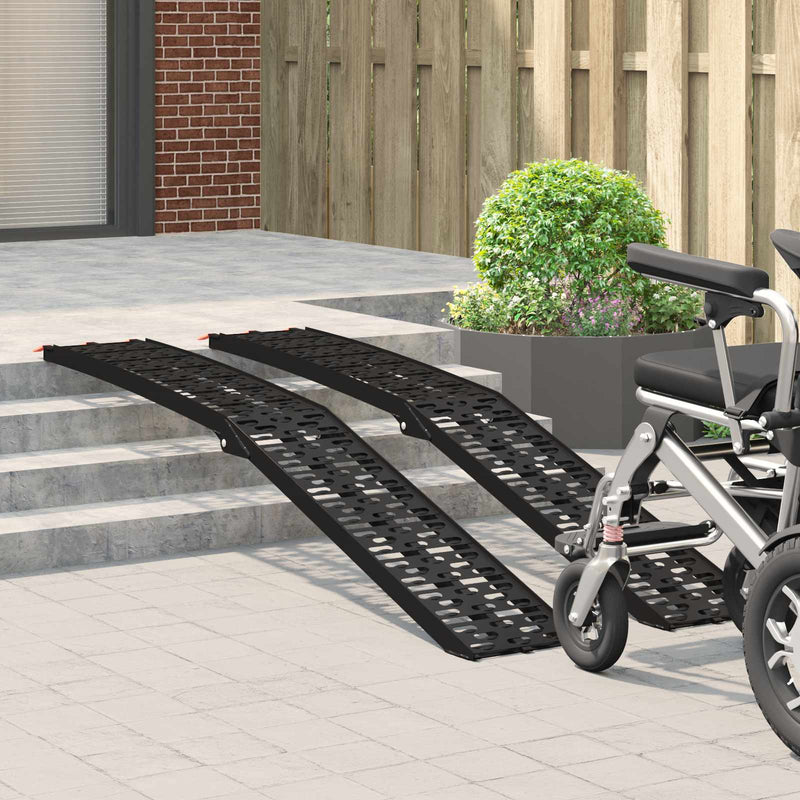 Load image into Gallery viewer, Vidaxl motorcycle ramp 680 kg 2 pcs zwart 222 x 28 x 5 cm aluminium

