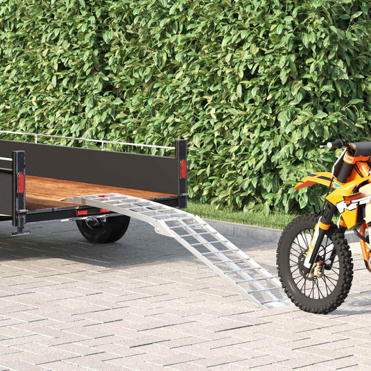 Vidaxl motorfietshelling zilver 180 x 28 x 5 cm aluminium