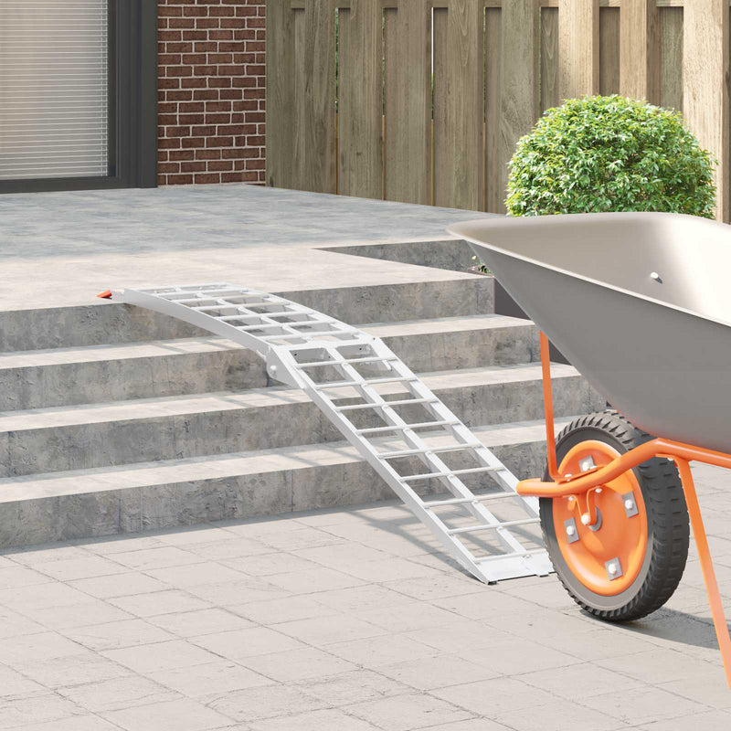 Load image into Gallery viewer, Vidaxl motorfietshelling zilver 180 x 28 x 5 cm aluminium
