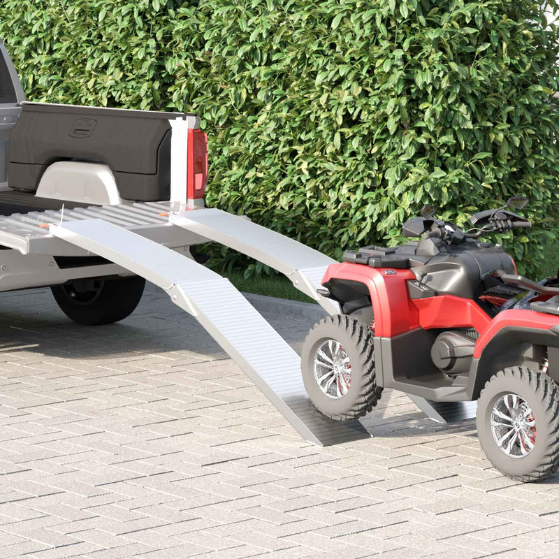 Load image into Gallery viewer, Vidaxl motorcycle ramp 680 kg 2 pcs zilver 205 x 28 x 5 cm aluminium
