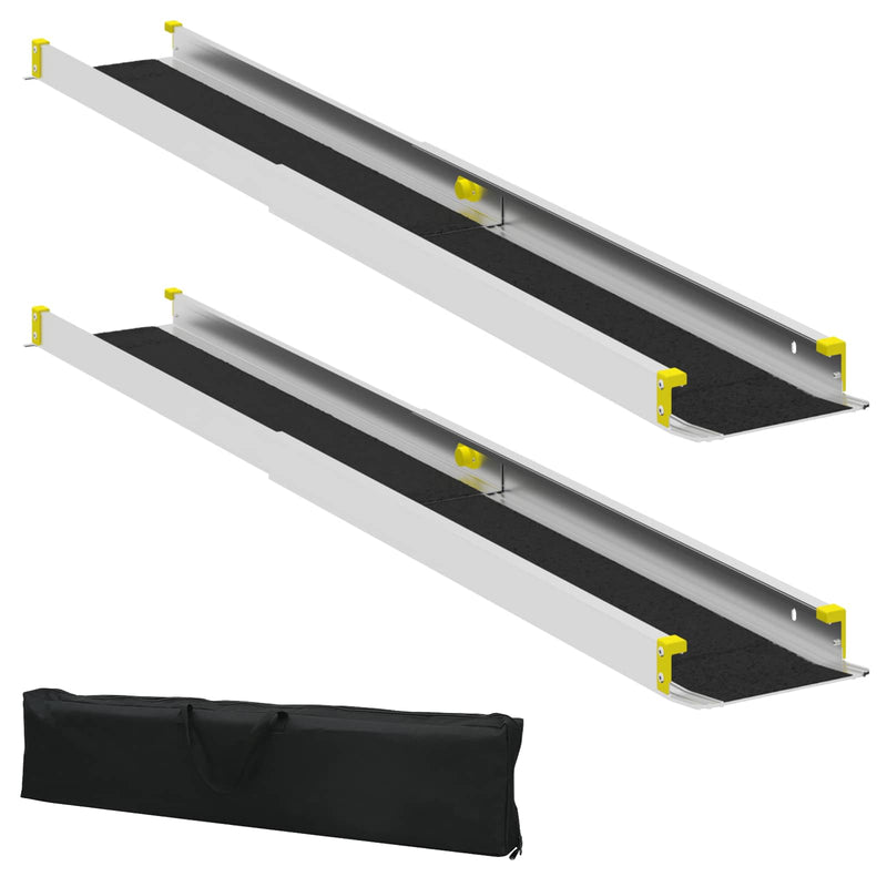 Load image into Gallery viewer, Vidaxl oprit voor rolstoelen 270 kg 2 pcs zwart 152 x 19 x 5,5 cm
