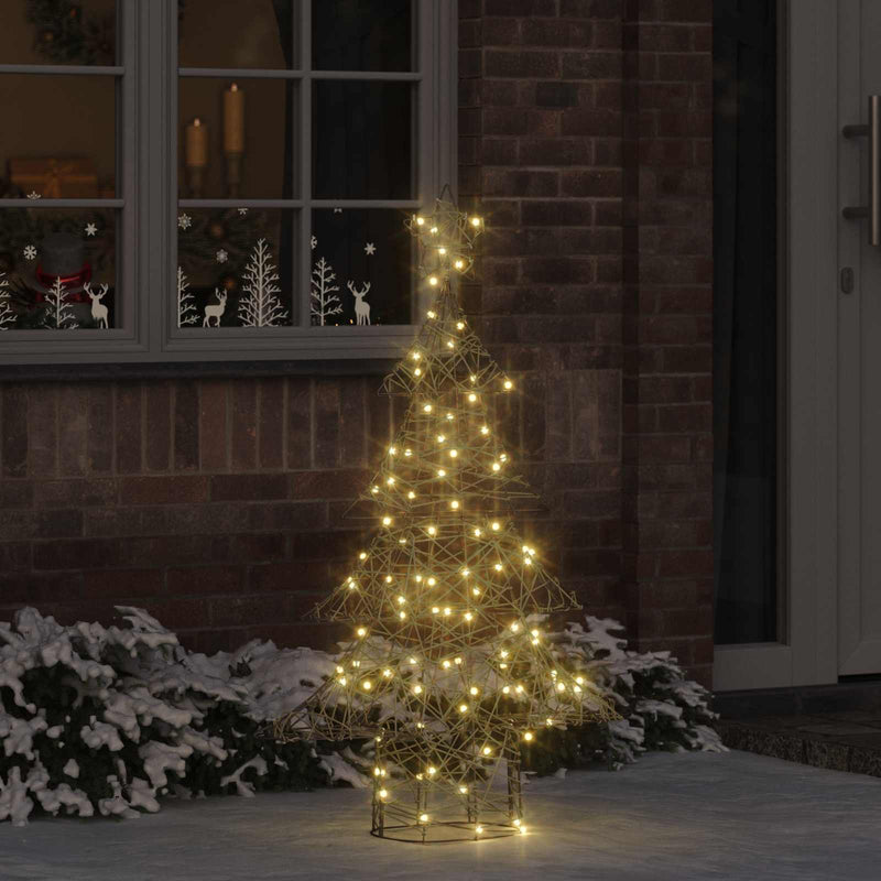Load image into Gallery viewer, Vidaxl kerstboom met 120 led warmwit 150 cm rattan
