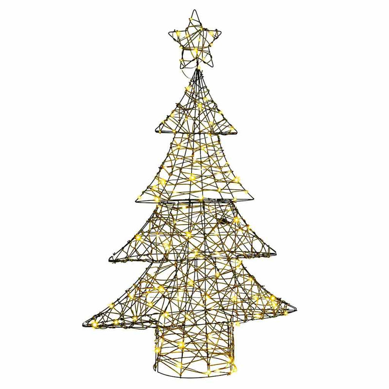 Load image into Gallery viewer, Vidaxl kerstboom met 120 led warmwit 150 cm rattan

