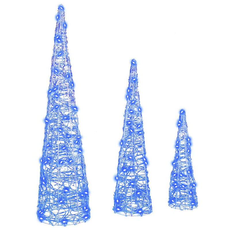 Load image into Gallery viewer, Vidaxl kerstboom met 90 led 3 pcs blauw 20 x 20 x 80 cm acryl
