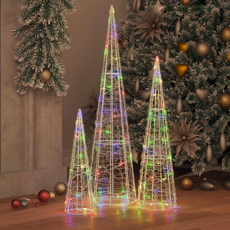 Load image into Gallery viewer, Vidaxl kerstboom met 90 led 3 pcs multikleur 20 x 20 x 80 cm acryl
