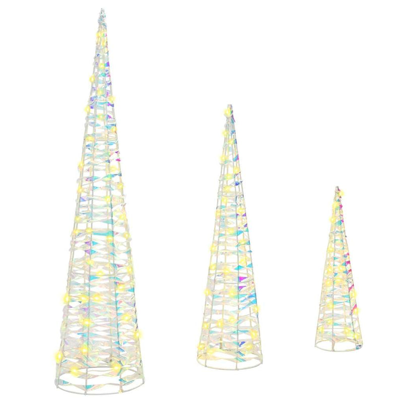 Load image into Gallery viewer, Vidaxl kerstboom met 90 led 3 pcs warmwit 20 x 20 x 80 cm pet
