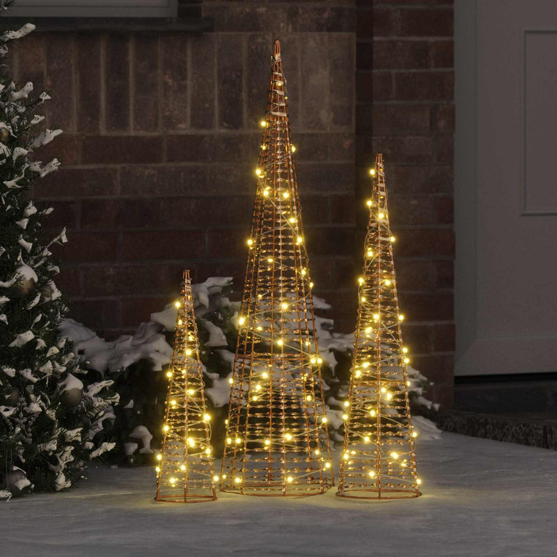 Load image into Gallery viewer, Vidaxl kerstboom met 90 led 3 pcs warmwit 20 x 20 x 80 cm pet
